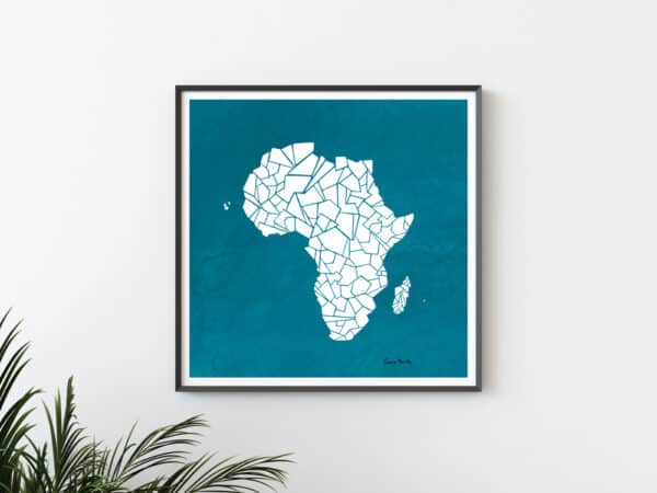 Image shows Africa Map Poster Print in frame