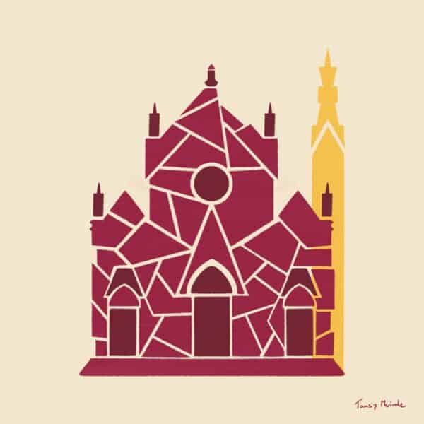 Geometric Santa Croce Print
