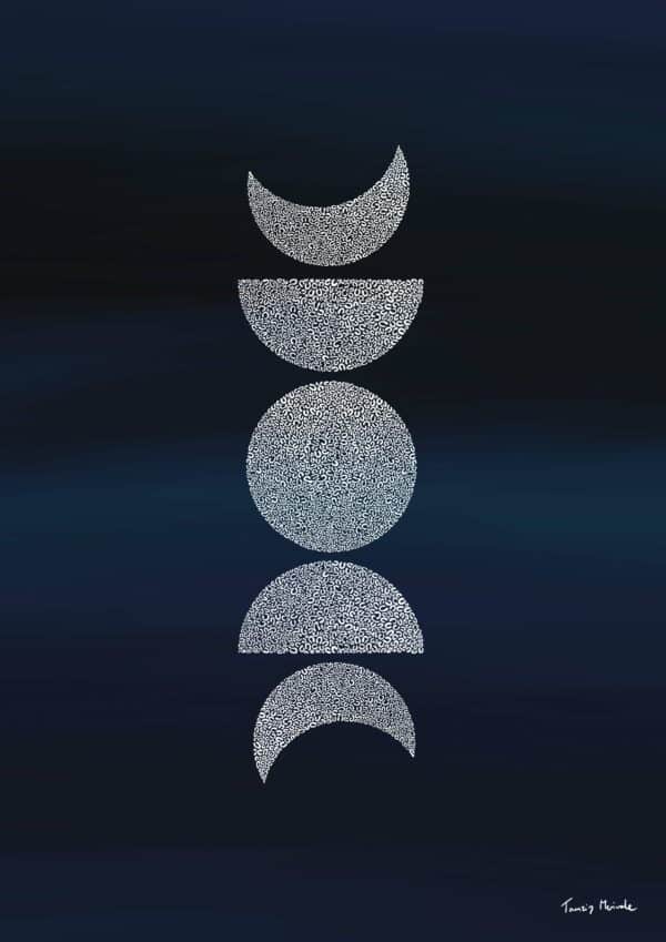 five phases moon print